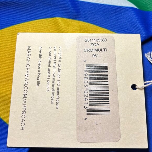 Mara Hoffman Sia Top Sz XL & Zoa Bottom Sz L Cream Multi - Picture 7 of 12